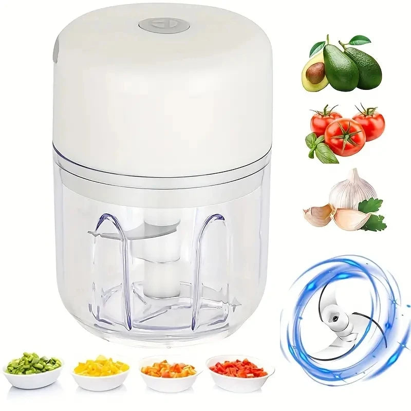 Mini Electric Garlic Chopper – 250ML Wireless Portable Food Processor for Garlic, Onion, Veggies & More
