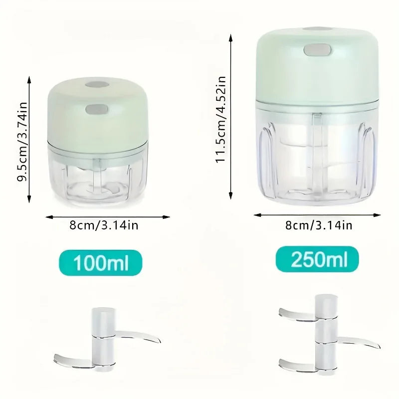 Mini Electric Garlic Chopper – 250ML Wireless Portable Food Processor for Garlic, Onion, Veggies & More